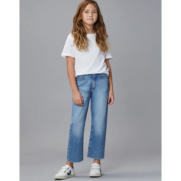 DL1961 Girls Jeans Emie Straight High Rise Jeans in Glacier denim - Picture 1 of 7